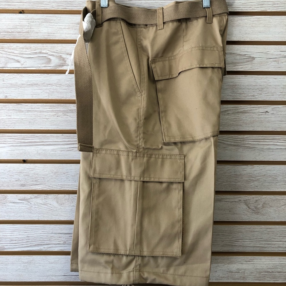 Men Khaki Cargo Shorts